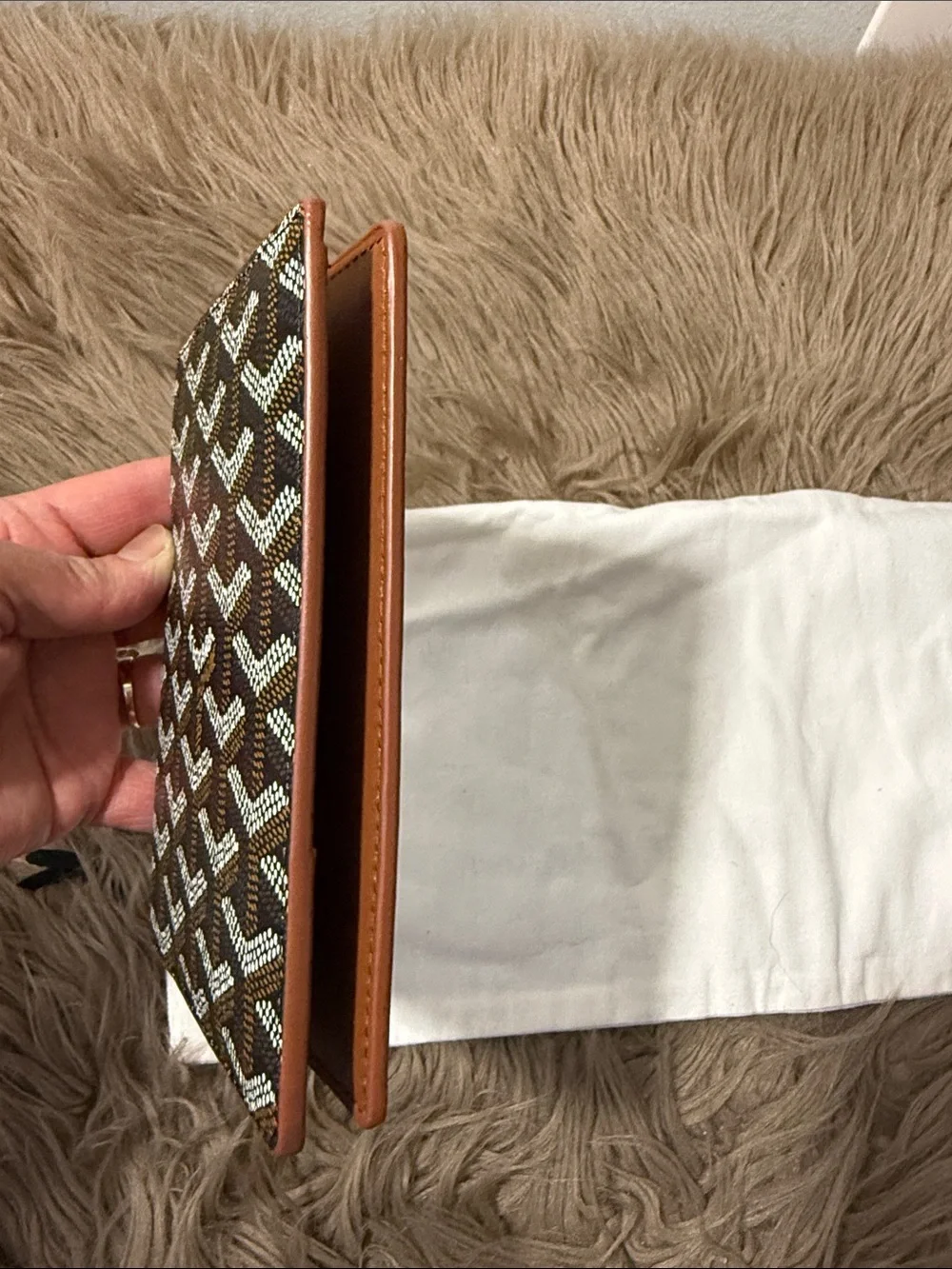 Goyard CHN 120110  Brown & Black Goyardine Passport Holder
